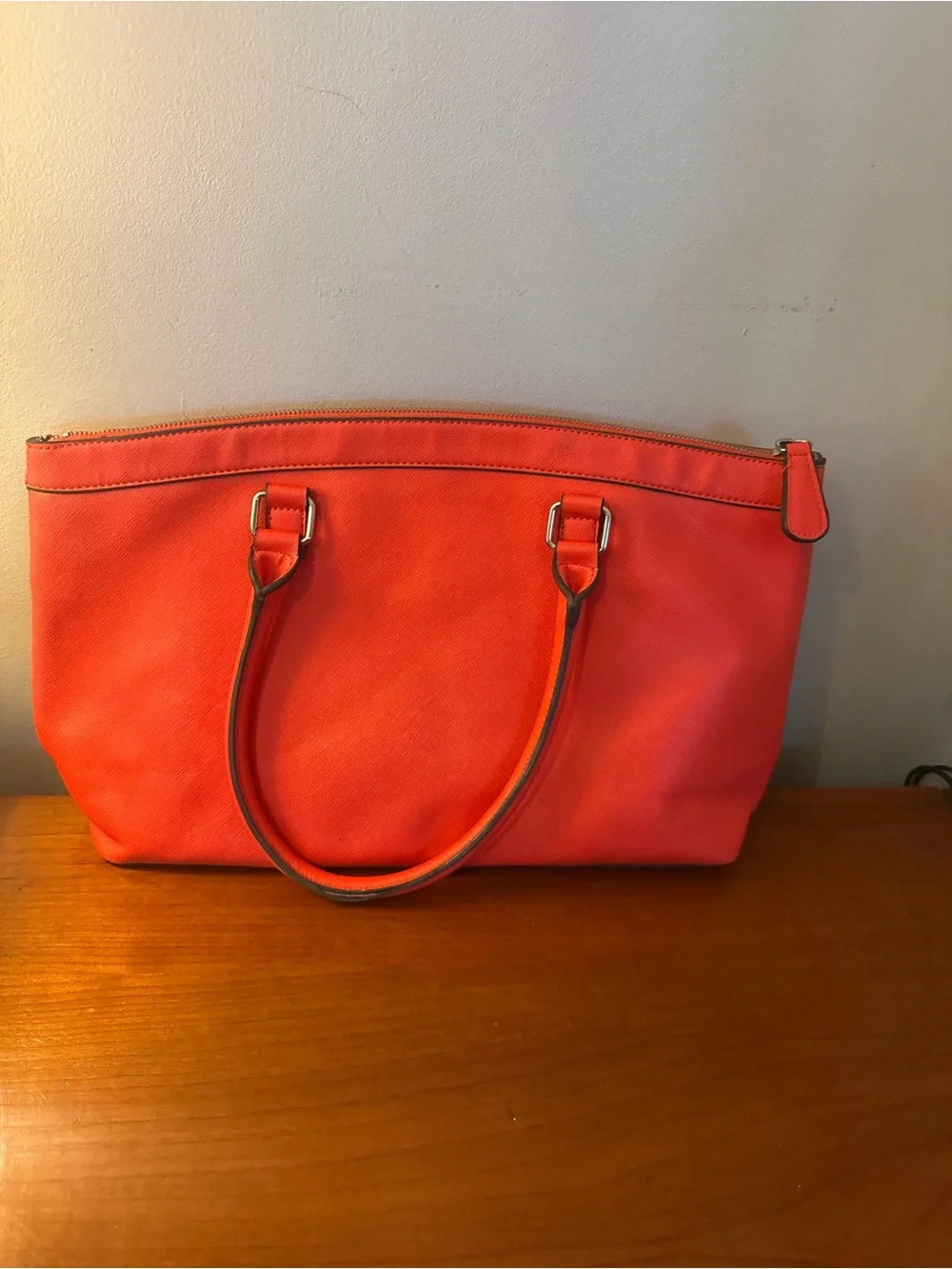 GUESS Coral-Red Laser Cut Tote